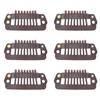 50pcs 8 Tips 8 Teeth Snap Comb Wig Clips Stainless Steel Snap Clips with Rubber Hair Grips for Hair Extension Wigs