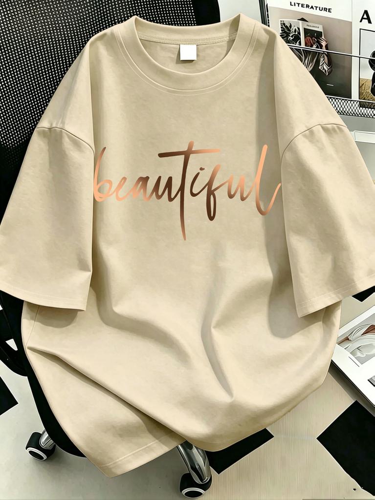 2026 Summer Bestselling Unisexs Pure Cotton Tshirt Casual Fashion Soft and Comfortable Breathable Simple Letter Pattern Print