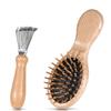 Beech Wooden Paddle Detangler Wood Bristle Hairbrush for Long Fine Dry Wet Hair
