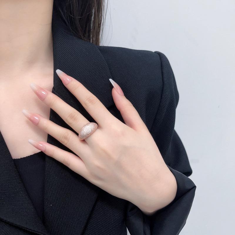 

Luxury Temperament Gypsy Ring Full Diamond Zircon Copper Gold Plated Silver Ladies Hand Jewelry No. 10 рожевий колір золота