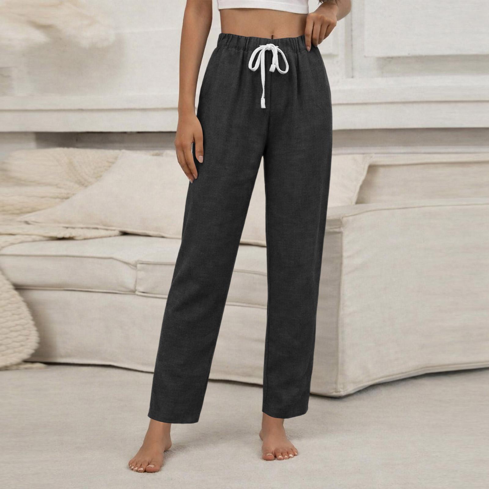 

Women s Loose Casual Drawstring Pants L чёрный