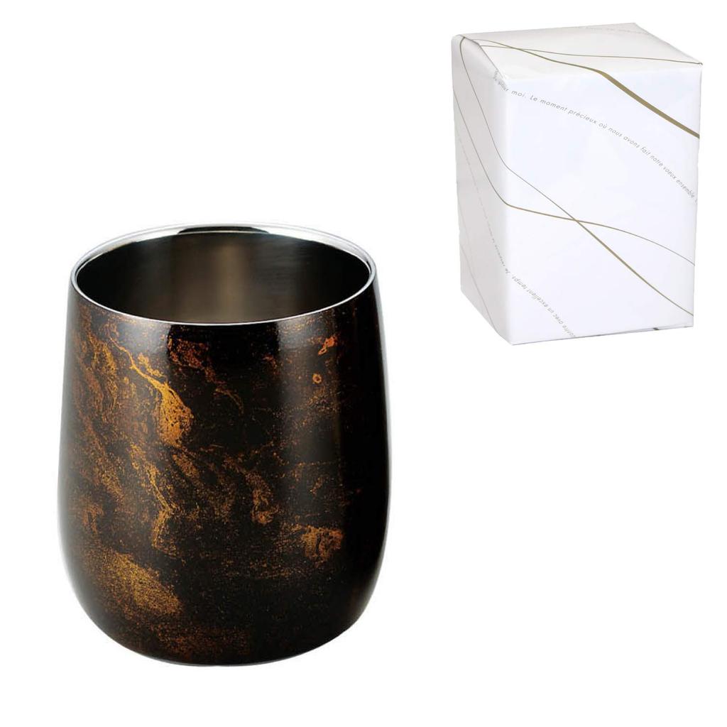Asahi Daruma lacquered cup with black lacquer gift wrapping made in Niigata Japanese-made double-walled finish, 250ml, available, Tsubame-Sanjo,