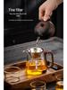Wooden Handle Glass Gong Dao Bei: High-Temperature Resistant, Thickened Filter Tea Infuser Cup Set