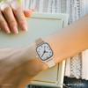 Fieldwork Analog Watch with Silicone Burg Women's Strap, Rectangular, Gray, YM121-2