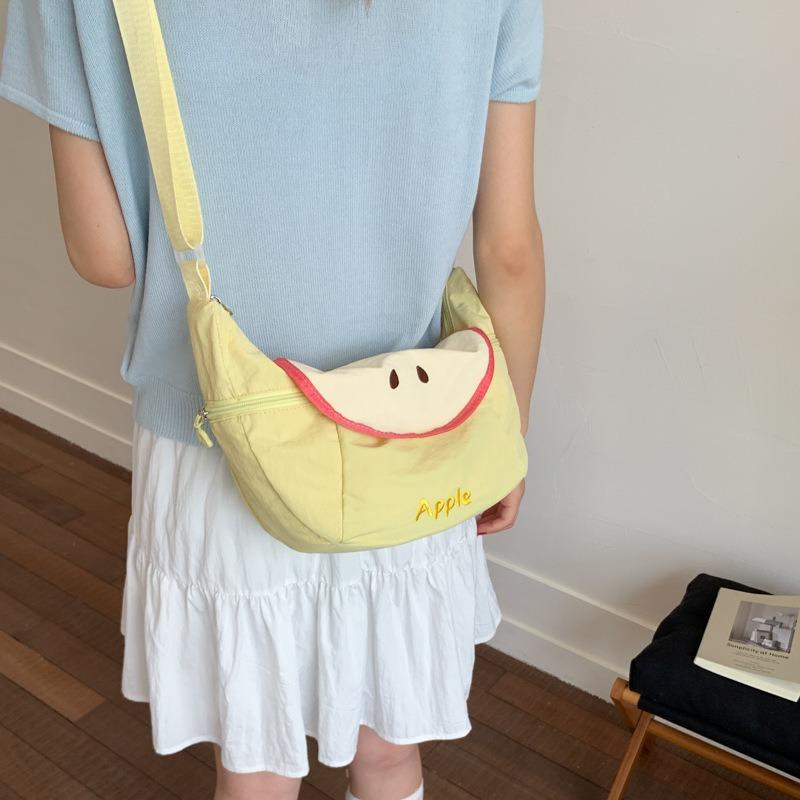 Summer dopamine contrasting color shoulder bag women's new cute fruit large capacity messenger bag dumpling bag