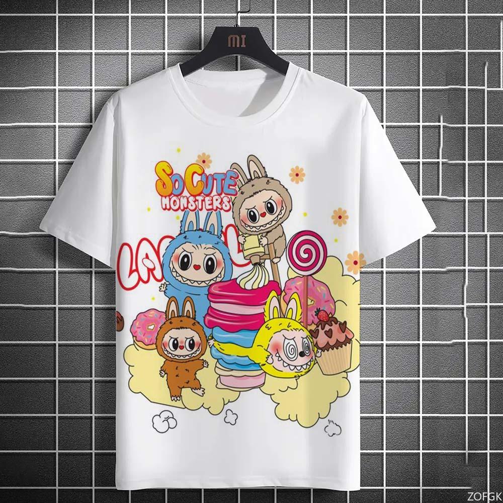 Summer Fashion 3D Cartoon Pull Cloth Cute Printed Short Sleeved Comfortable Casual Round Neck Loose T-shirt