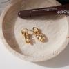 Yori White Geometric Cubic Zirconia Double Hoop Earrings Women Jewelry Trendy Metal 18K Unusual Earrings Gift