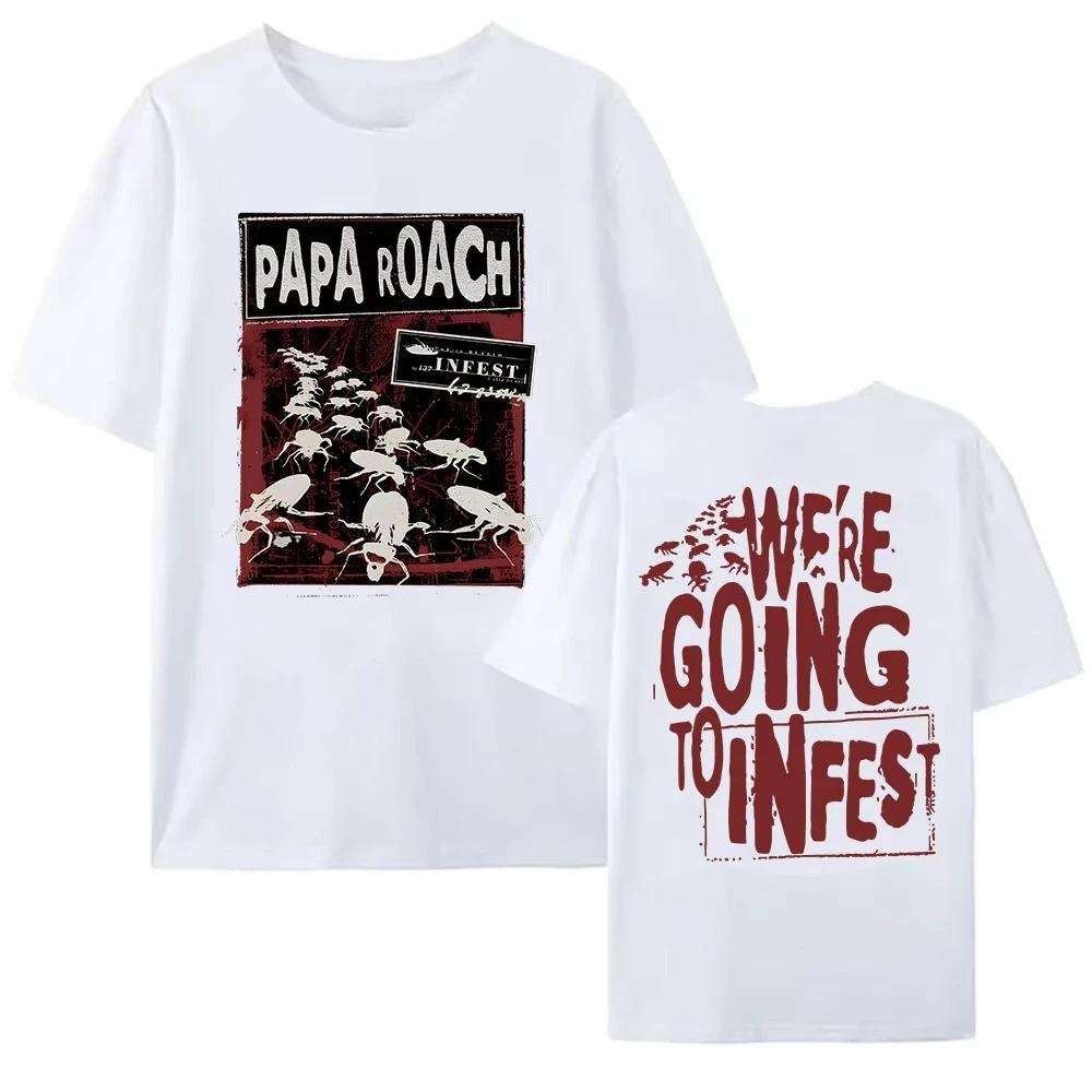PAPA ROACH Rock Band Tshirt Cotton Summer Mens Hip Hop Casual Street Vest Graphic Print Loose Womens Tshirt