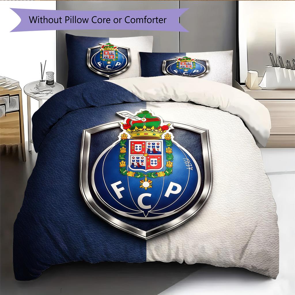 Set Copripiumino Trapuntato con Motivo Futebol Clube do Porto Decorazione per la Casa Regalo (1 * copripiumino + 2 * federe senza imbottitura)