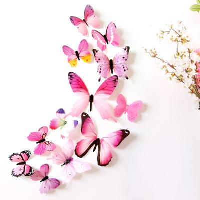 12 יחידות מדבקות קיר פרפר תלת מימדיות קישוטים לבית