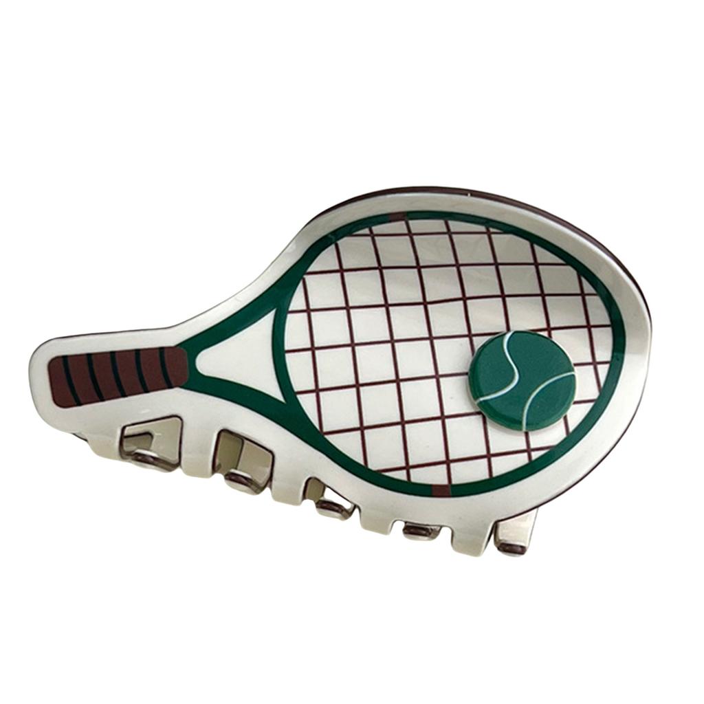 Creative Tennis Racket Hair Clip For Sport Enthusiasts PVC NonSlip Hair Claw Clip Athlete Theme Hair Styling Accessories