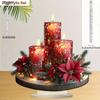 2D Flat Bohemian Style Crystal Christmas Candle Tabletop Decoration, Suitable for wall decoration, porch, room, villa, accents Home, Hallway, or Workp