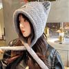 Autumn And Winter Woolen Cute Bear Ear Hat For Women 2026 Cute Fashionable Warm Outdoor Warm Cold-proof Sweet Knitted Newhat