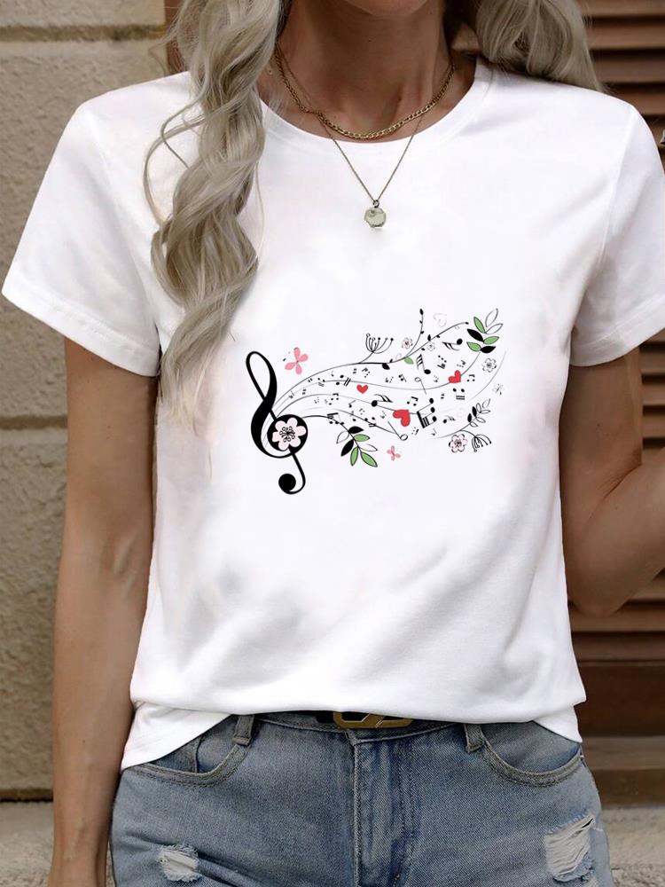 (Asian Size) Tee Top star trend cute 90s Women Fashion Female Clothing T Shirt Woman Print  Short Sleeve Graphic T-shirts