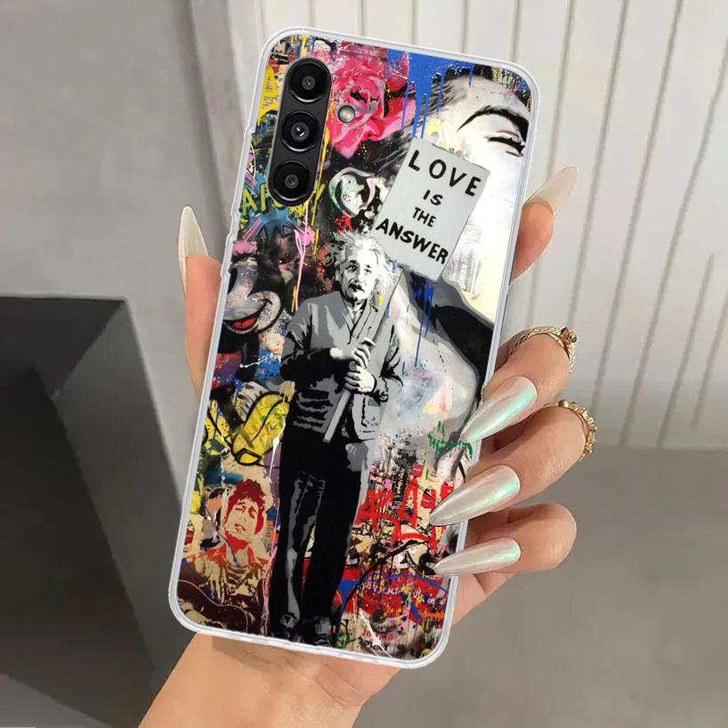 Banksy Graffiti Art Phone Case for Samsung Galaxy A16 A26 A36 A56 A15 A25 A35 A55 A14 A24 A34 A54 A13 A23 A33 A53 A05S A04S A03S