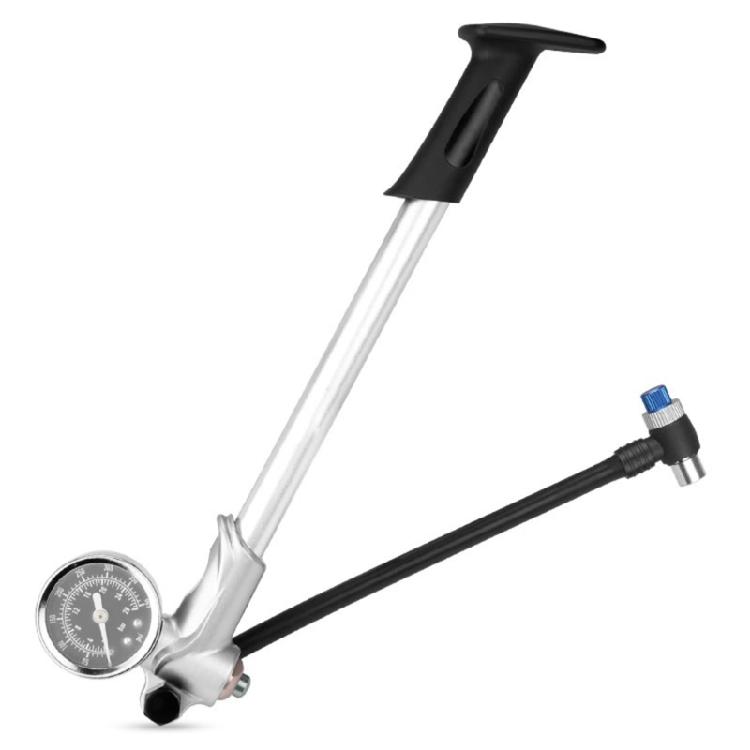 Aluminum Bike Suspension Pumps 400psi Accuracy Gauges Front Fork Inflator Rotating Hose For Valves