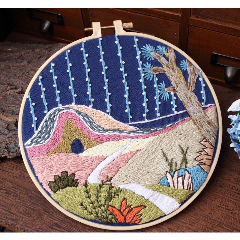 1Pc European Style Architectural Landscape Garden DIY Embroidery Needlework Kit for Embroidery Hobby Beginners