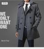 2024 Autumn/Winter Men's Slim Double-Breasted Wool Trench Coat - Trendy Korean Style