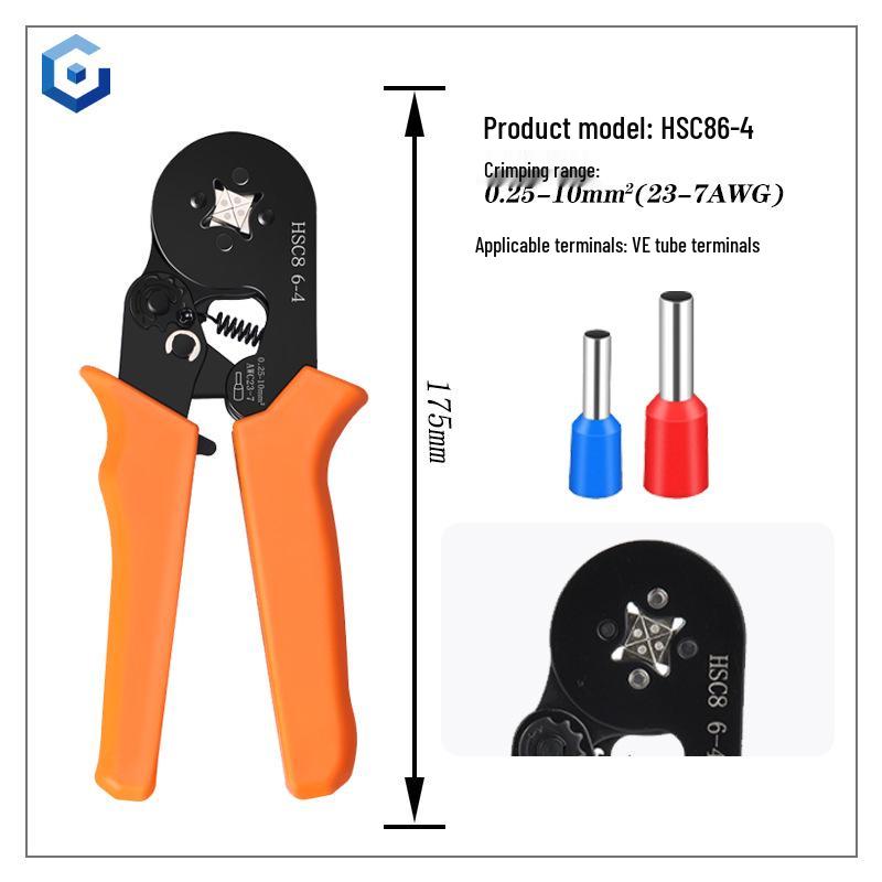 HSC8 6-4A European Ratchet Crimping Pliers Set with Manual for Labor-Saving Cold Crimping