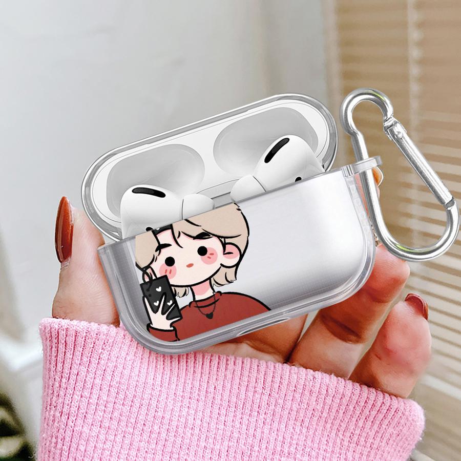 Simple Cool Couple Clear Earphone Cases Cover Case For Airpods 4 1 2 Pro3 Pro2 3 Pro