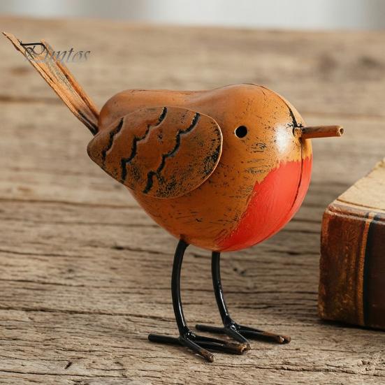 Decorative Bird Sculptures for Bedroom Rustic Metal Birds Decoration, Outdoor Garden Statue Ornaments, Unique Statues Birthday Gifts Distressed