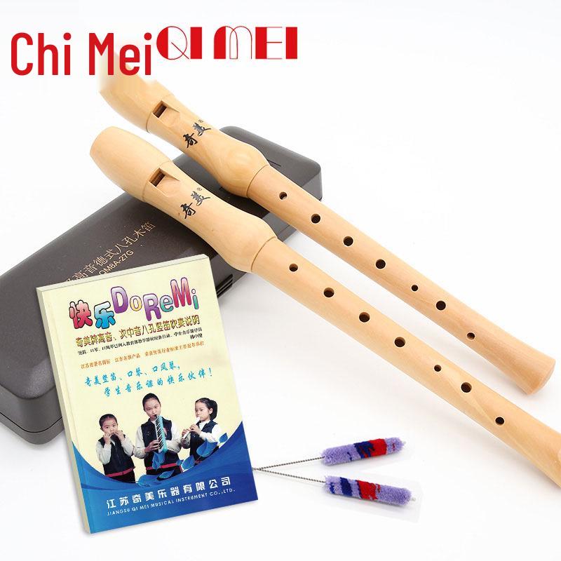 

Chime Wooden 8-Hole Recorder Flute: German & English Style for Students & Professionals Soprano English-Style QM8A-26B
