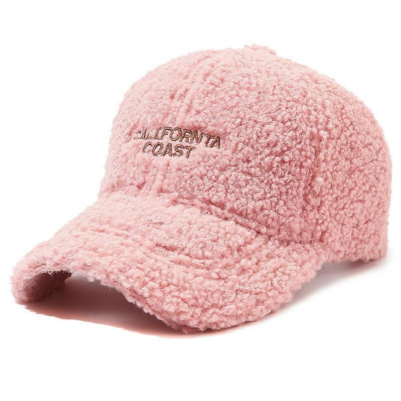 Fashion Autumn and Winter Embroidered Letter Versatile Duck Tongue Hat Women Thickened for Keep Warmth Adjustable Baseball Hat