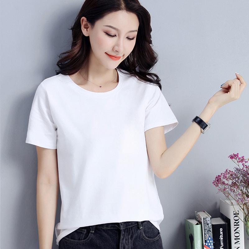 

2024 Women s Korean-Style Loose-Fit Summer T-Shirt, Short-Sleeved, Plus Size, Slimming Look S for 70-85 lbs