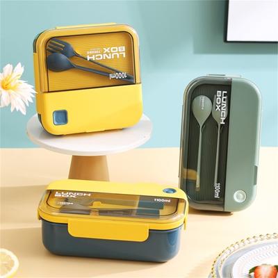 1 set cutie de prânz design compartiment cu capacitate mare de calitate alimentară, suprafață netedă, cutie bento pentru microunde