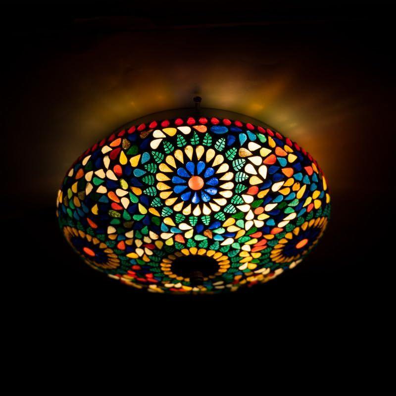 Multicolor Handcrafted Decorative Glass Mosaic Table Lamp for Home Décor