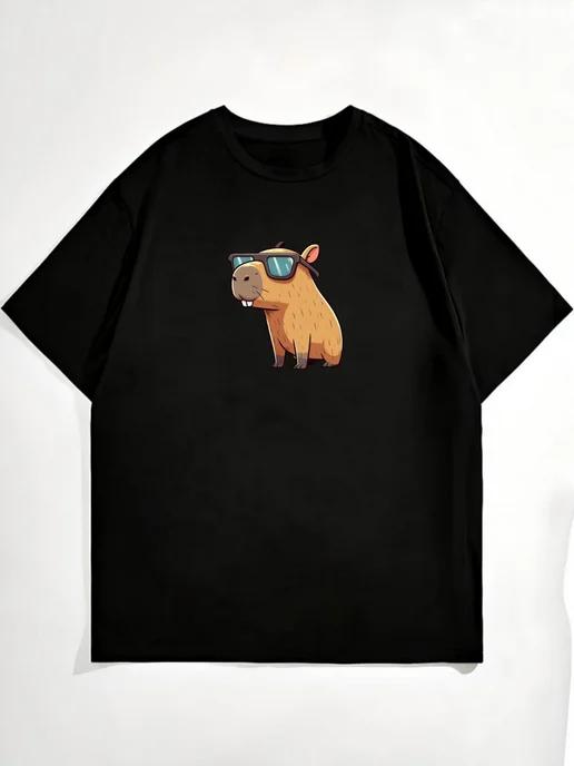 Oversized T-shirt with a capybara print 3XL