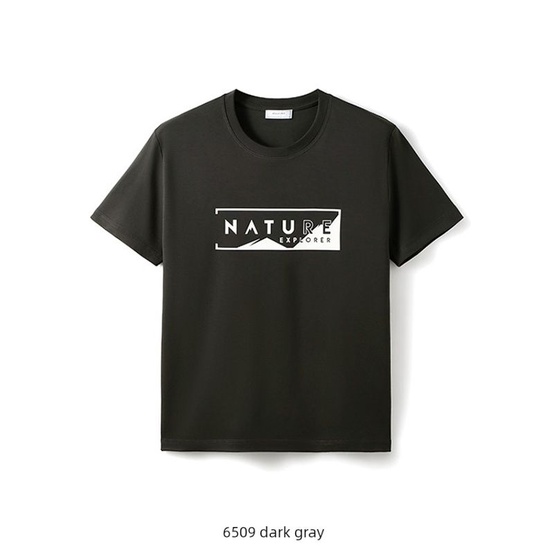 Heavyweight Pure Cotton 300g Trendy Brand Printed Cool-Touch Short-Sleeve T-Shirt for Men, Summer Base Shirt, Foreign Trade Men's Clothing