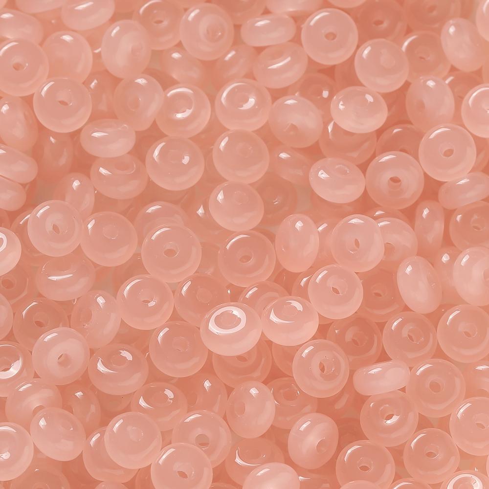 50pcs Glass Imitation Jade Beads Flat Round Spacer Beads Assortments for DIY Necklaces Bracelets Jewelry Making Accessories