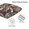 Pitbull Dog Pattern All The Mutts 2 pcs Square Pillowcase Pillow Cover Cushion Zip Decorative Comfort Throw Pillow for Home Car