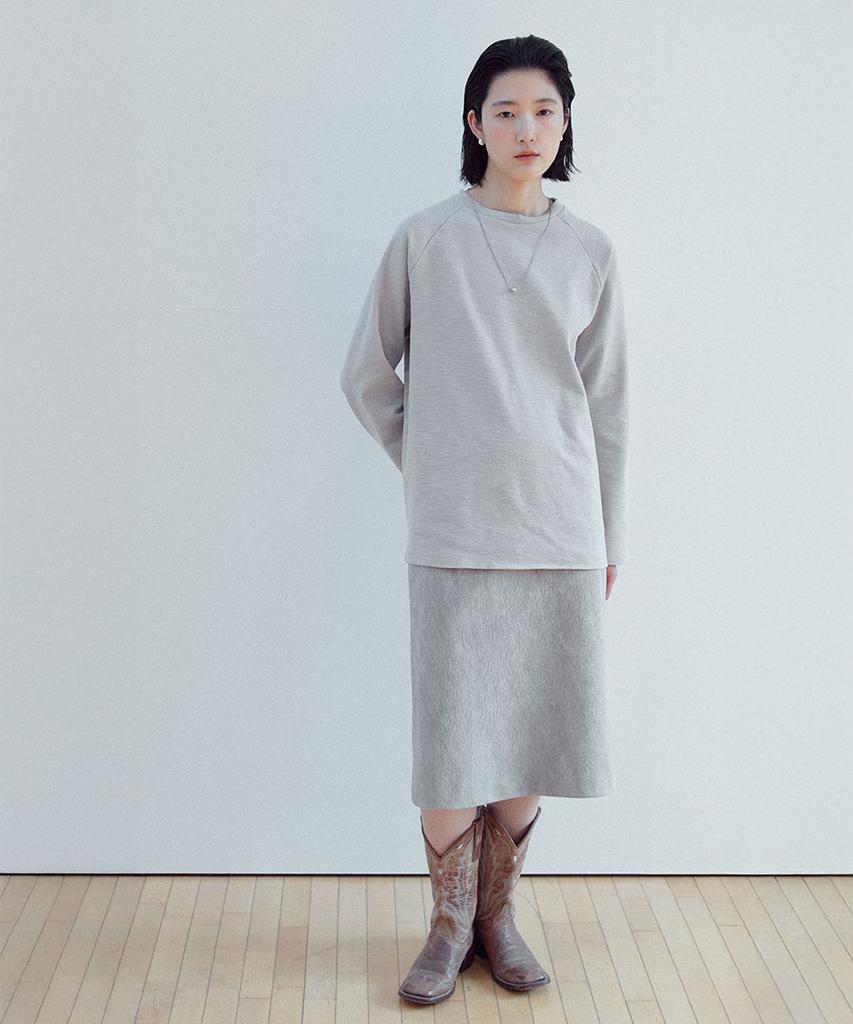 Yutosiseu Suede Midi Skirt(Beige)