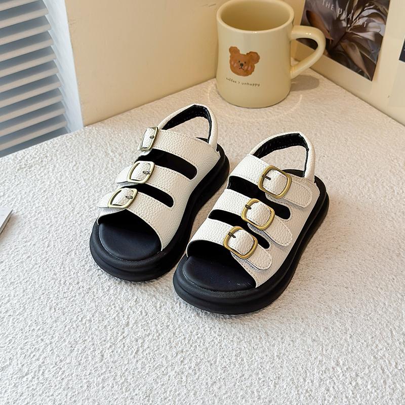 

Kids Roman Sandals for Girls 2025 Summer New Toddler Beach Shoes Non-slip Lightweight Versatile Retro Comfort Barefoot Sandals 28
