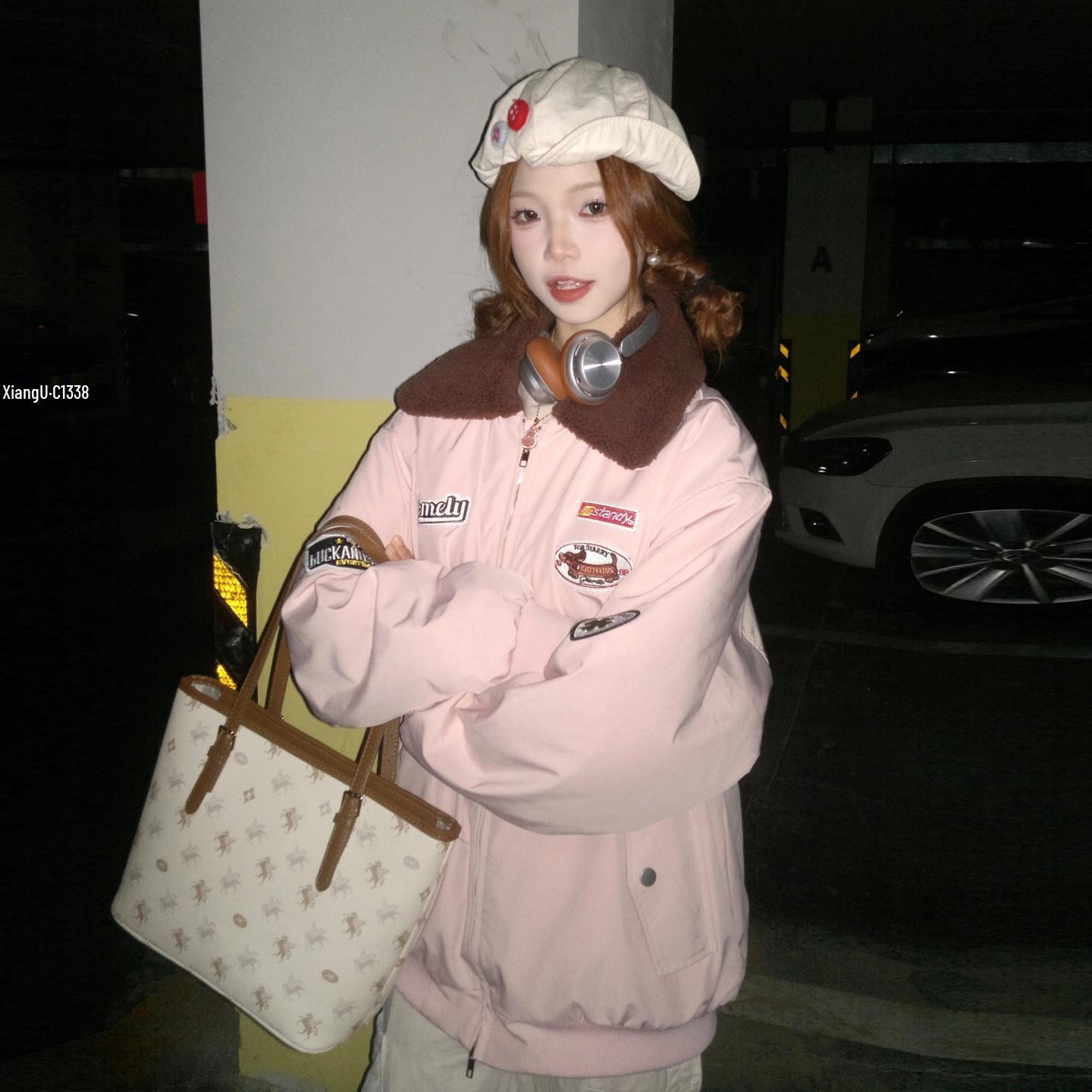 Women s 2025 Cotton Baseball Jacket - Winter Thickened Coat S (80-105 jin)