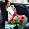 1PC Cartoon Mermaid Blanket, Soft Flannel Throw Blanket, Versatile & Cozy for Bedroom, Seasonal Universal Home Decoration Throw, Cute Ariel