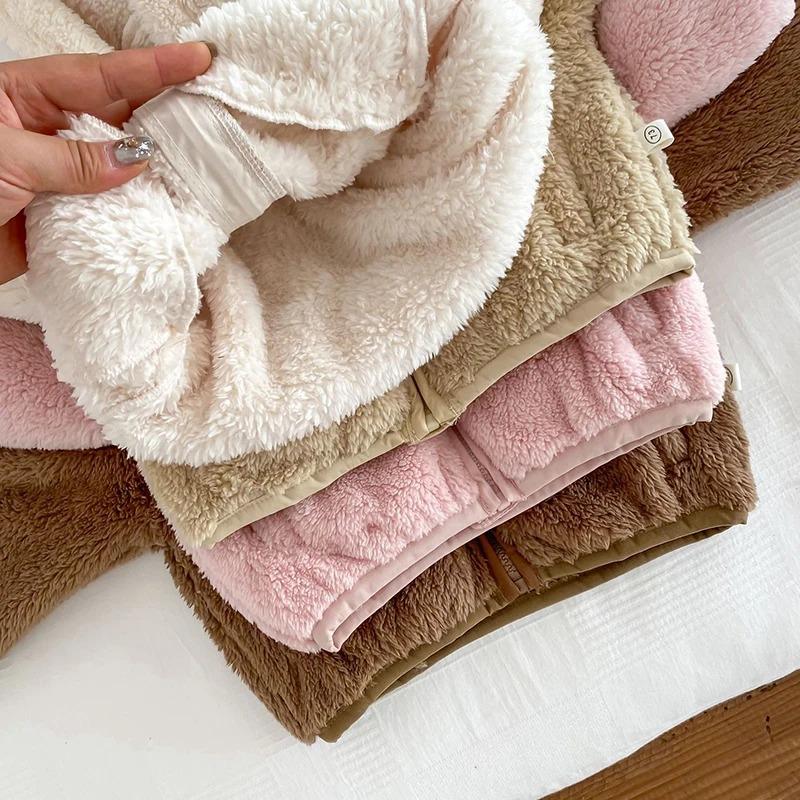 Plüsch Baby Mädchen Jungen Jacke Frühling Herbst Warm halten Reißverschluss Kapuze Oberbekleidung Niedlicher Hase Bär Säuglingsmantel Kinderkleidung