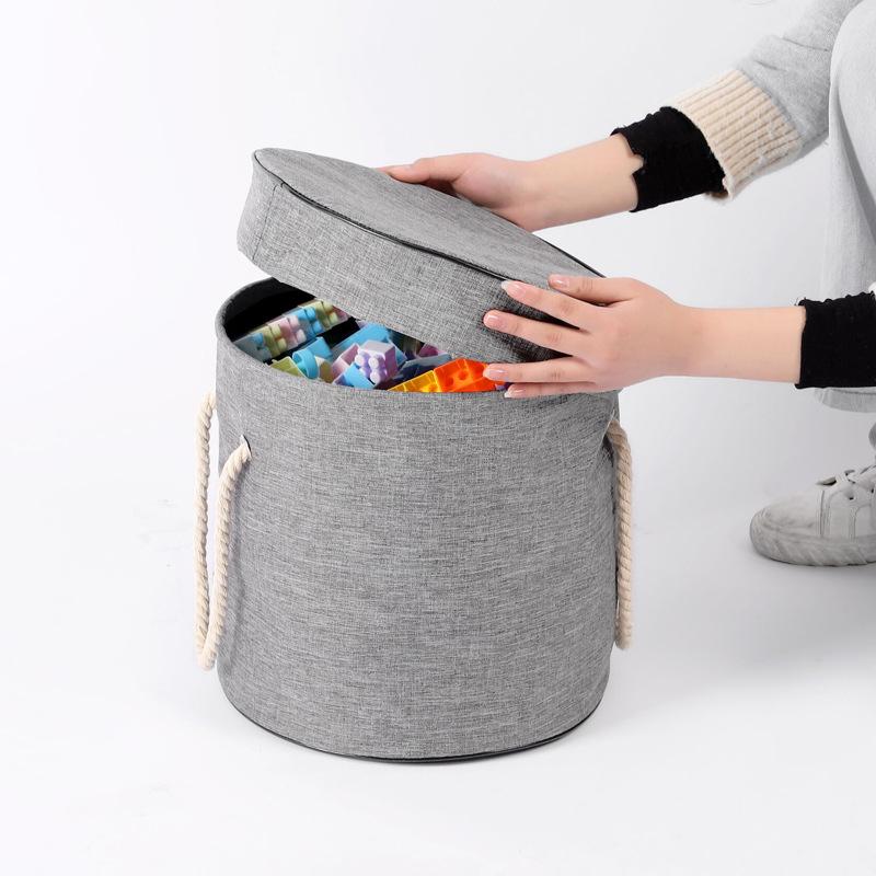 Großer teilbarer Baustein-Aufbewahrungsbehälter, Spielzeug-Aufbewahrungskorb mit Kordelzug und Spielmatte, Aufbewahrungs- und Lernbox für Kinder