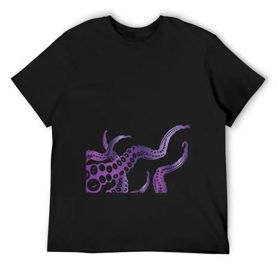 Octopus Design Purple T-Shirt Rapper Graphic Tees Aesthetic Clothes Luxury T-shirt Anime Clothes Men Graphic T Shirts