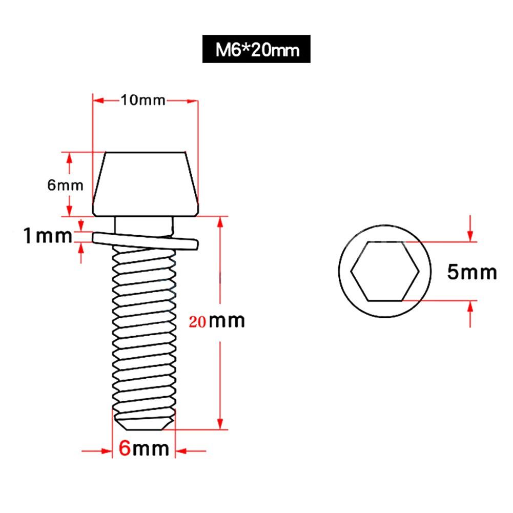 4pcs M5x20mm M6x20mm MTB Bike Bicycle Steering Handlebar Stem Screws Bolts/new