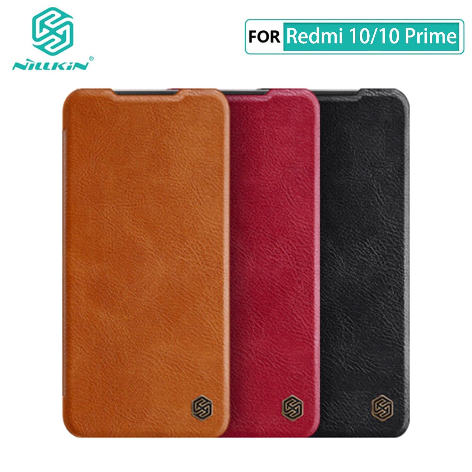 

Чехол для Redmi 10 NILLKIN Qin Series, чехол-кошелек из искусственной кожи с подставкой для телефона для Xiaomi Redmi 10 Prime, чехол