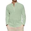 Men's Long Sleeve T-Shirts Casual Lightweight Breathable Henley Neck Solid Color Tops Hawaiian Vacation Beach Style Button Polo