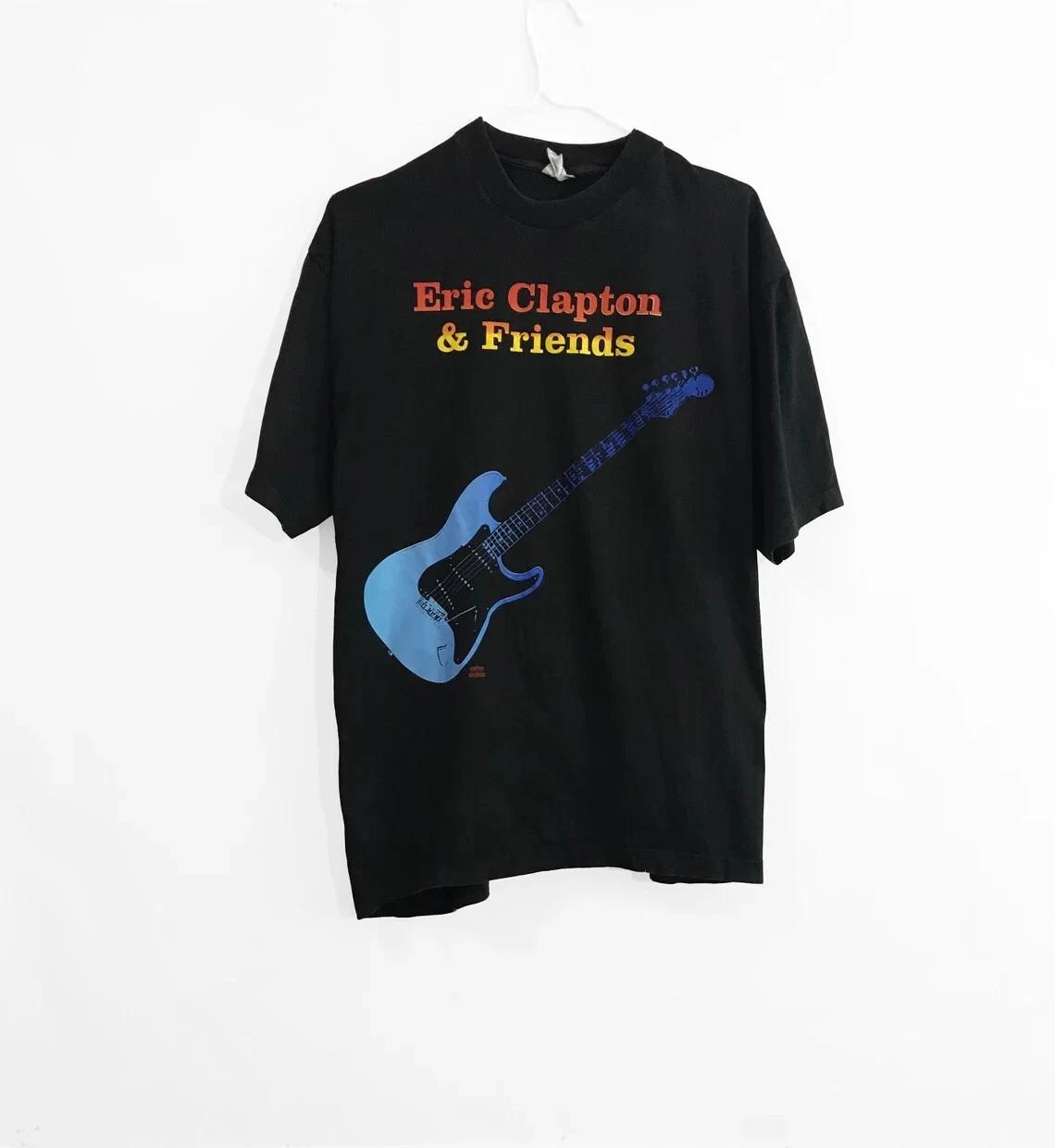 Vintage 1993 Eric Clapton & Friends T-shirt Joe Cocker ZZ Top Black Tee Size XL S