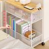 Ultra Narrow Bedside Table, Metal Rolling Cart, Slim Gap Storage Cabinet, 3-Tier Mobile Nightstand with Wheels for Small Space