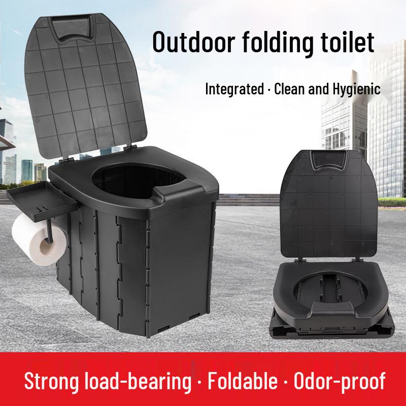Portable Folding Camping Toilet with Lid for Adults and Kids