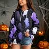 Kids' Halloween Print Hooded Sweatshirt - Casual Pullover for Boys and Girls