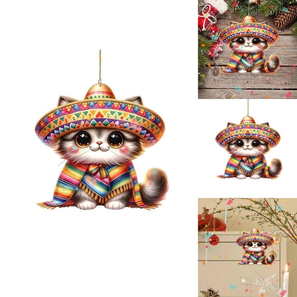 Cartoon Cat Car Hanging Decoration For Vehicles Christmas Tree Style
