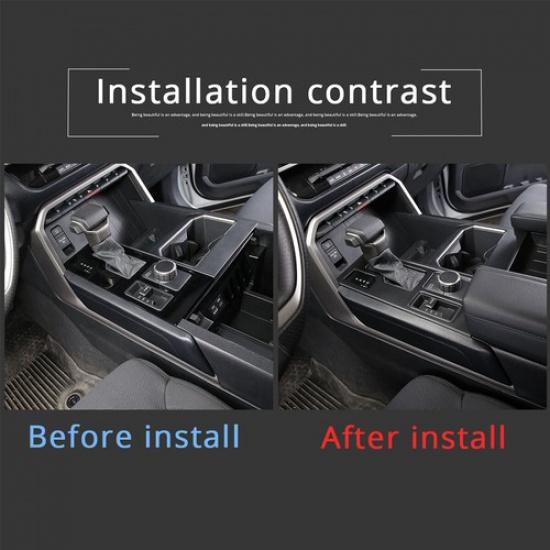 Matte Black Console Gear Shift Panel Trim Cover For Toyota Tundra Sequoia 22-24